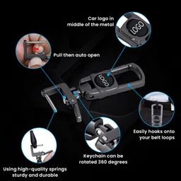 NIVIZEN Metal Heavy Duty Kia/Seltos Kia/Carens Car Key Chain Key Ring For Car Key Fob,Car Keyring Keychain Replacement Kia Key Fob Accessories For Men Women, Black image 2