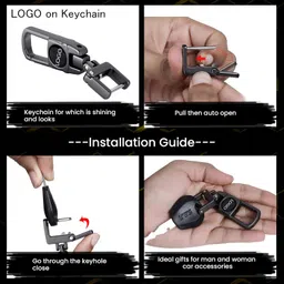 NIVIZEN Metal Heavy Duty Kia/Seltos Kia/Carens Car Key Chain Key Ring For Car Key Fob,Car Keyring Keychain Replacement Kia Key Fob Accessories For Men Women, Black image 4