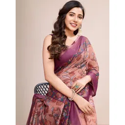 NIWAA Floral Zari Pure Linen Handloom Saree-picture-13