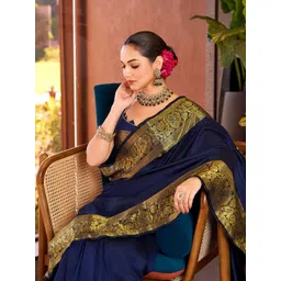 NIWAA Woven Design Zari Pure Silk Heavy Work Banarasi Saree-picture-30