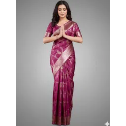 NIWAA Woven Design Zari Silk Blend Banarasi Saree-picture-22