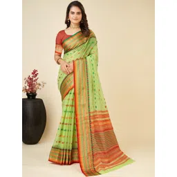NIWAA Woven Design Zari Silk Blend Handloom Saree-picture-19