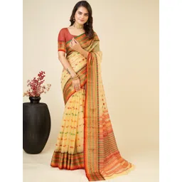 NIWAA Woven Design Zari Silk Blend Handloom Saree-picture-20