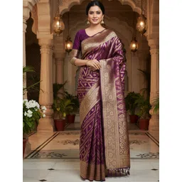 NIWAA Woven Design Zari Silk Blend Handloom Saree-picture-17
