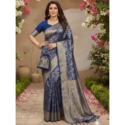 NIWAA Woven Design Zari Silk Blend Saree-picture-14