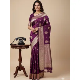 NIWAA Woven Design Zari Silk Blend Saree-picture-12