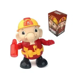 niyamat Musical Funny Dancing Fire Fighter Rescue Elephant Robot Toy For Kids with Colorful 3D Light Effects & Music Amazing Dancing Action Moves & Gift For Childrens - Red-picture-11