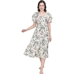 nkness Kaif Relax WEAR Women's Cotton Maternity Nightdress with Front Zip | Soft Lounge & Nursing Sleepwear for Pregnant Women-picture-48