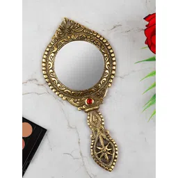 NM Beige Round Shaped Hand Mirror-picture-23