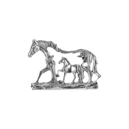 NM Silver Plated Horse With Baby Aluminium Figurine Showpiece-picture-33