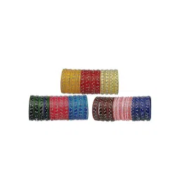 NMII Pack Of 144 Zircon Studded Glossy Finished Bangles-picture-29