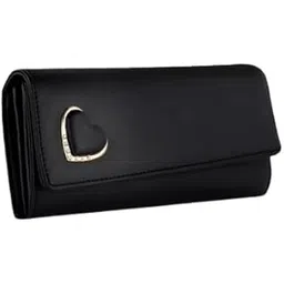 Nms Trendy Regular Fashionable Ladies Purse Leather Handbag Stylish Clutch Wallet with Card Slot for Women and Girls (Black)-picture-21