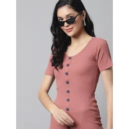 NoBarr Round Neck Cotton Bodycon Dress-picture-17