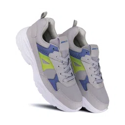 NOBELITE Men Grey & Blue Printed Round Toe Lace Up Synthetic Sneakers-picture-13