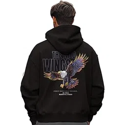 nobero Men Oversized Hooded Sweatshirt(1M-TWRH-C1475-BL7_Black_3XL)-picture-21