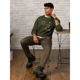 NOBERO Men Oversized Printed Sweatshirt image 2