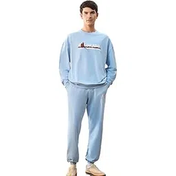 nobero Men Premium Cotton Sweatshirt-Jogger Co-ord Set(1M-LWCS-R0260-PBL4_Powder Blue_L)-picture-49