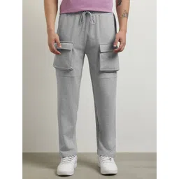 NOBERO Men Straight Fit Pure Cotton Cargo Track Pants-picture-33