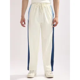 NOBERO Men Straight Fit Side Stripe Bluebeam Cotton Track Pants-picture-38