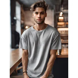 NOBERO Round Neck Short Sleeves Oversized Cotton T-shirt-picture-35