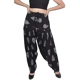 nobhob Woman's Cotton Hand Block Salwar || Block Print Patiala || Gold Print Salwar || Hand Block || Free Size (Black (Printed Patiala))-picture-50