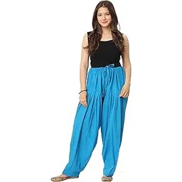 nobhob Woman's Plain Cotton SEMI Patiala Salwar Free Size || Plain Patiala || SEMI Patiala Pants || Solid Cotton Patiala || Cotton Salwar-picture-23