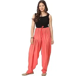 nobhob Woman's Plain Cotton SEMI Patiala Salwar || Plain Patiala || Semi Patiala Pants || Solid Cotton Patiala || Free Size-picture-16