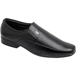 nobility Faux Leather Black Formal Slip On Shoes for Men || Comfortable Walking || Classic Design || Breathable || Slip Resistant |-picture-42