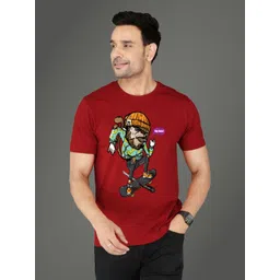 NOBLE HUSTLE Graphic Printed Round Neck Short Sleeves Cotton T-shirt-picture-40