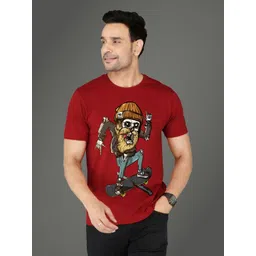 NOBLE HUSTLE Graphic Printed Round Neck Short Sleeves Cotton T-shirt-picture-12
