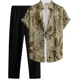 noble monk Co-Ord Set for Men | Cotton Blend Half Sleeve Shirt and Trouser | Casual Summer Outfit with Drawstring Pants-picture-20