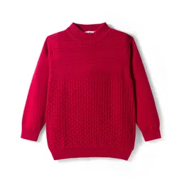 Noddy Full Sleeves Basket Weave Designed Light Winter Sweatshirt - Maroon-picture-31