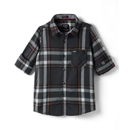 Noddy Full Sleeves Checked Shirt - Grey-picture-12