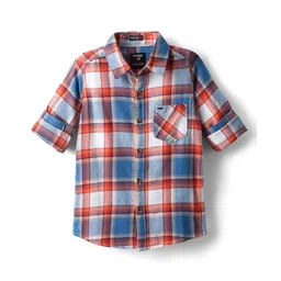 Noddy Full Sleeves Checked Shirt - Orange-picture-16