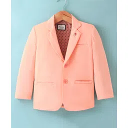 Noddy Full Sleeves Metal Applique Detailed Solid Blazer - Peach image 1
