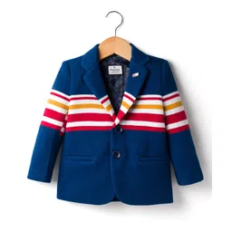 Noddy Full Sleeves Striped Blazer - Airforce Blue-picture-25