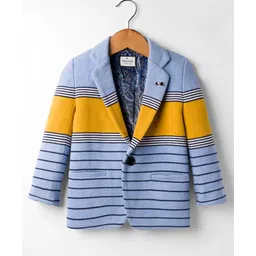 Noddy Full Sleeves Striped Blazer - Mustard Yellow-picture-29