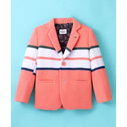 Noddy Full Sleeves Striped Blazer - Peach-picture-14