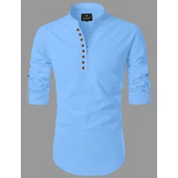 nofilter Men Solid Cotton Blend Straight Kurta-picture-24
