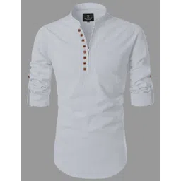 nofilter Men Solid Cotton Blend Straight Kurta-picture-19