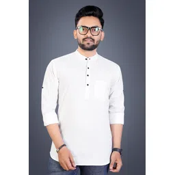 nofilter Men Solid Cotton Blend Straight Kurta-picture-21