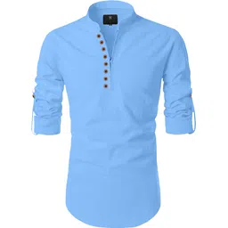 nofilter Men Solid Pure Cotton Straight Kurta-picture-14