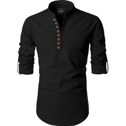 nofilter Men Solid Pure Cotton Straight Kurta-picture-13