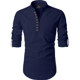 nofilter Men Solid Pure Cotton Straight Kurta-picture-15