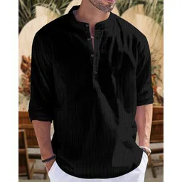 nofilter Men Solid Silk Blend Straight Kurta-picture-22