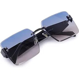 noir gaze Rectangular Black Rimless Women's Sunglasses - Elegant Eyewear for Modern Women | Lightweight, Trendy Shades, UV Protection, Fashion Accessories-picture-46