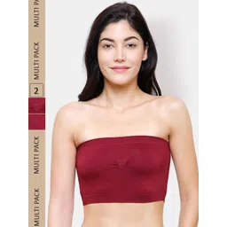 NOIRA Pack Of 2 Half Coverage Lightly Padded All Day Comfort Cotton Bandeau Bra-image-6