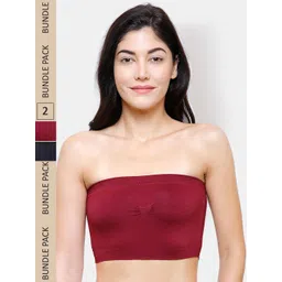 NOIRA Pack of 2 Half Coverage Lightly Padded All Day Comfort Cotton Bandeau Bra-image-7