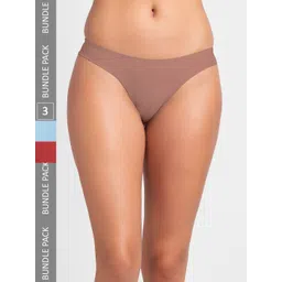 NOIRA Women Pack Of 3 Assorted Seamless Thong Briefs-picture-21