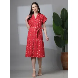 Nomad Lifestyle Women Floral Printed Shirt Dress with Belt-picture-26